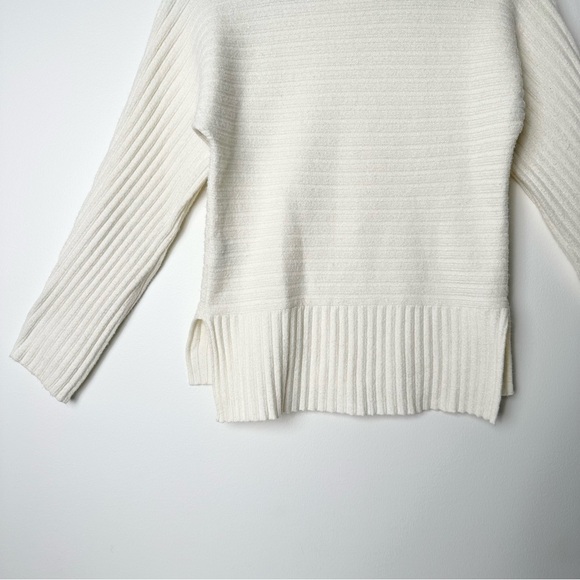 Anthropologie Moth Cream White Oversized Slouchy Ribbed Cowl Neck Sweater - Picture 13 of 14